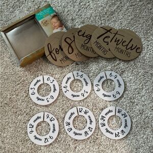 Wooden Baby Milestone Discs and closet organizers